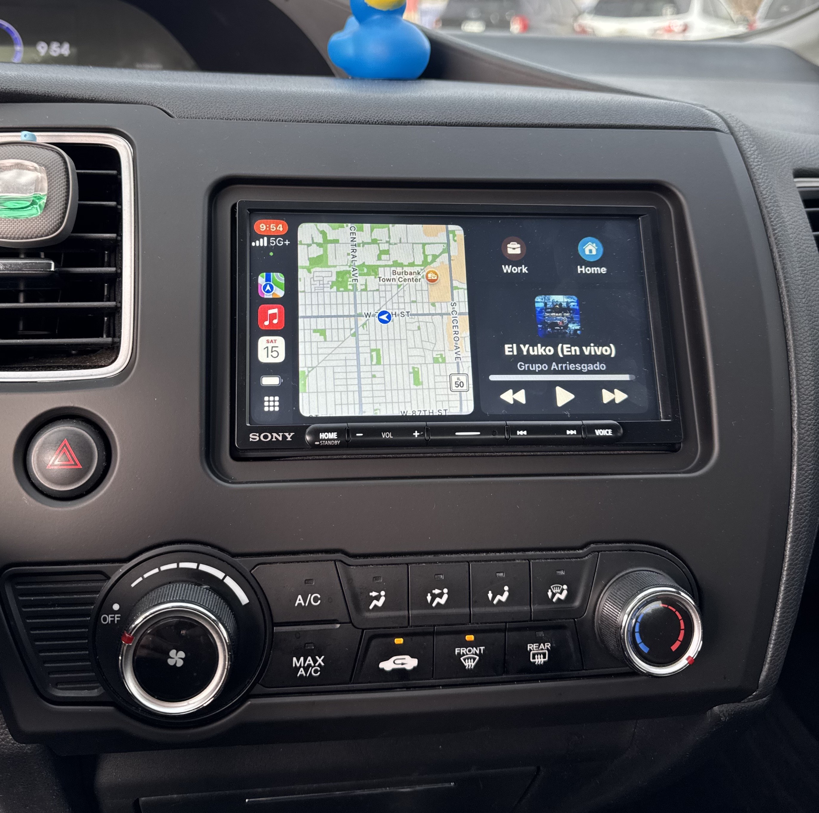 Sony radio installed in a 2015 Honda Civic